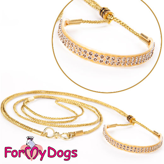 Afbeeldingen van ForMyDogs  Showlead GOLD/CHAMPAGNE