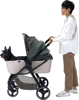Afbeeldingen van Ibiyaya Retro Hondenbuggy - Luxe Stroller - Soft Sage